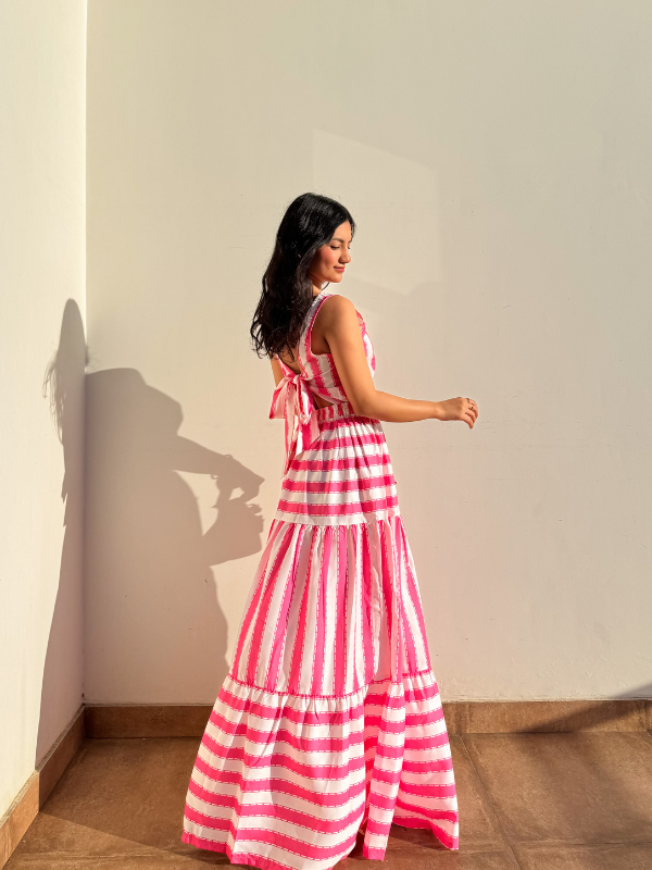 Flamingo Aura Long Dress