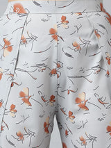 Dapper Grey Printed Waistcoat Suit