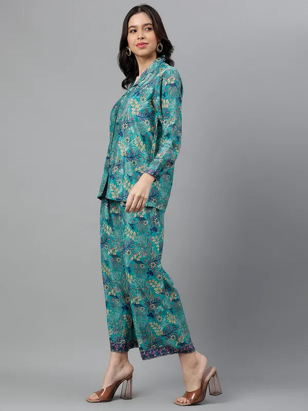 Floral Blue Printed Co-ord Set