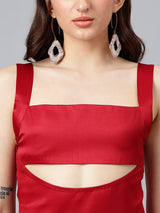 Red cotton blend coordset